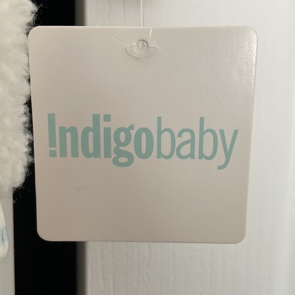 Indigo Baby white fuzzy sweater with baby blue detail - Picture 3 of 5